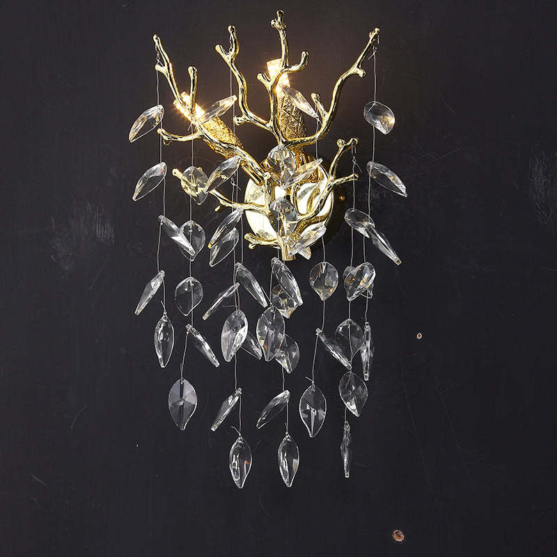Aether Modern Stylish Clear Crystal Wall Sconce For Bedroom, Living Room Wall Sconce J-CHANDELIER