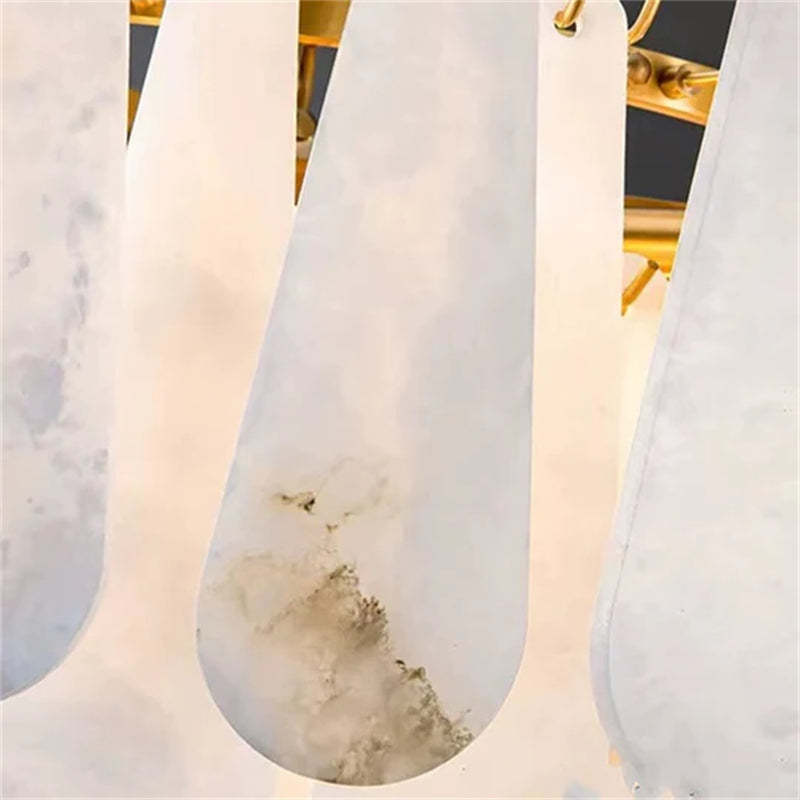 Suellen Alabaster Foyer Chandelier Lighting, Luxury Modern Lighting