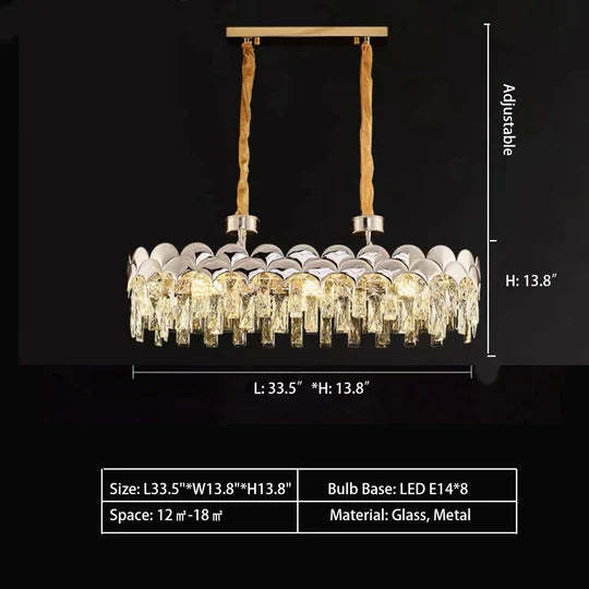 Modern Fish Scale Tiered Crystal Pendant Chandelier Suit for Living Room & Bedroom, tiered, shining, art designer, noble, luxury, dimension, oval