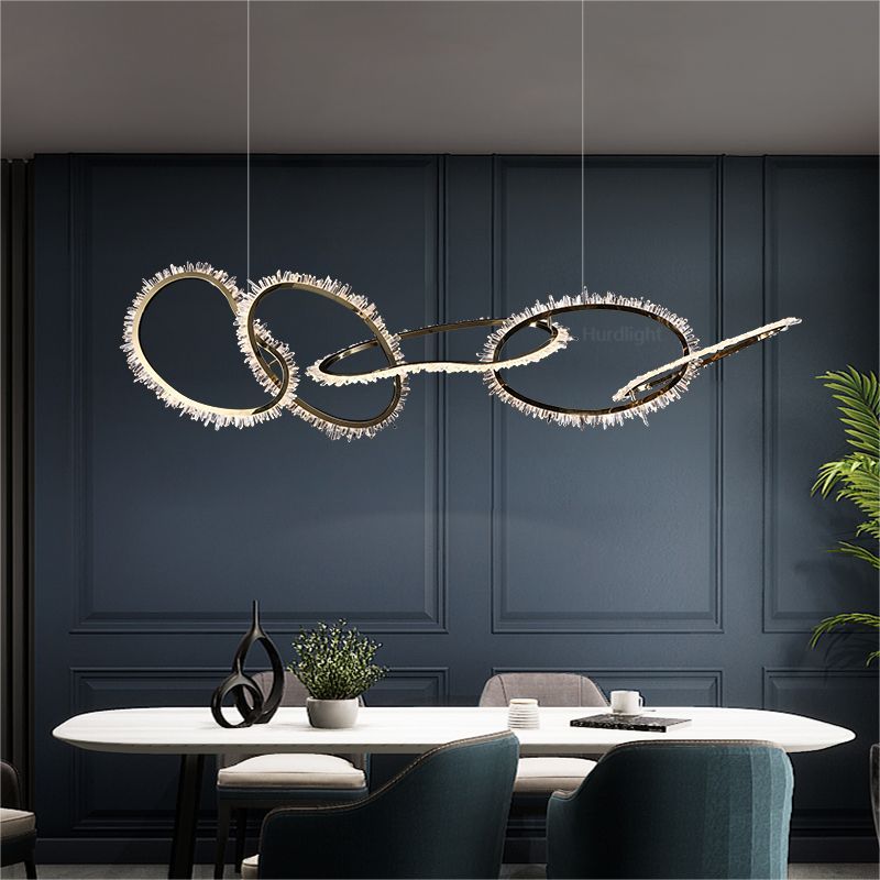 Primary Crystal Cluster 5 Rings Chandelier chandeliers for dining room,chandeliers for stairways,chandeliers for foyer,chandeliers for bedrooms,chandeliers for kitchen,chandeliers for living room Rbrights
