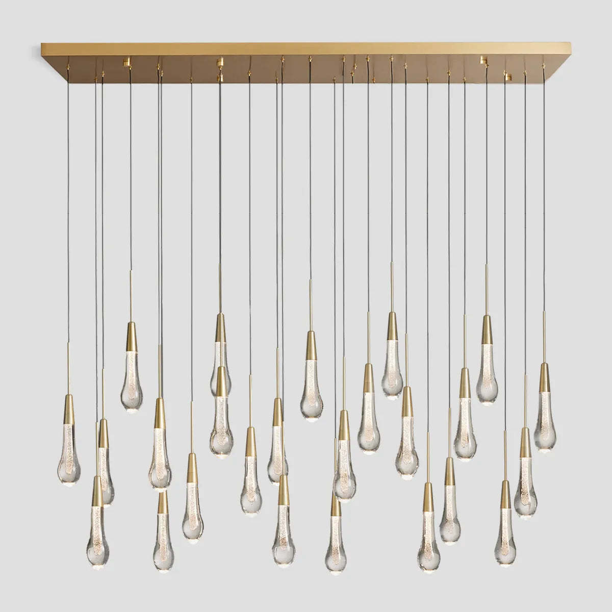 Soltaire Modern Glass Linear Chandelier 37'' 50'' 70''W 87"W 120"W Chandelier Kevin Studio Inc
