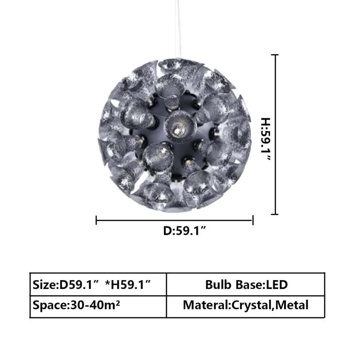 Extra Large Artistic Globe Morning glory Chandelier Modern Designer Chalice Suspension Pendant Light for Dining Room/Coffee Table ,LED, art designer, globe, shining