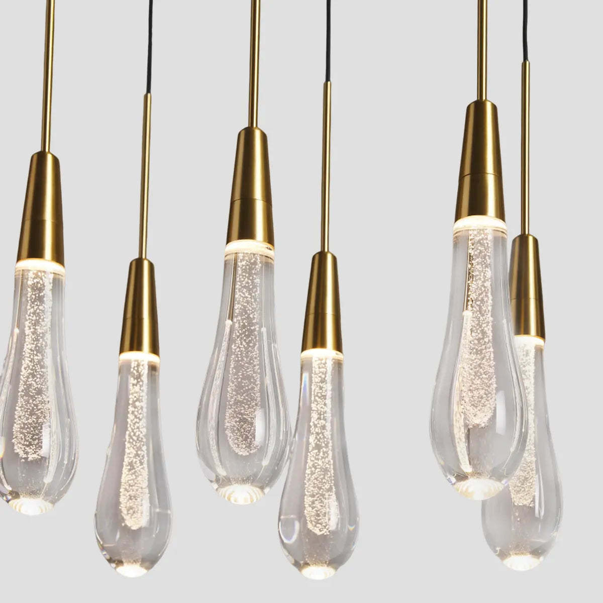 Soltaire Modern Glass Linear Chandelier 37'' 50'' 70''W 87"W 120"W Chandelier Kevin Studio Inc