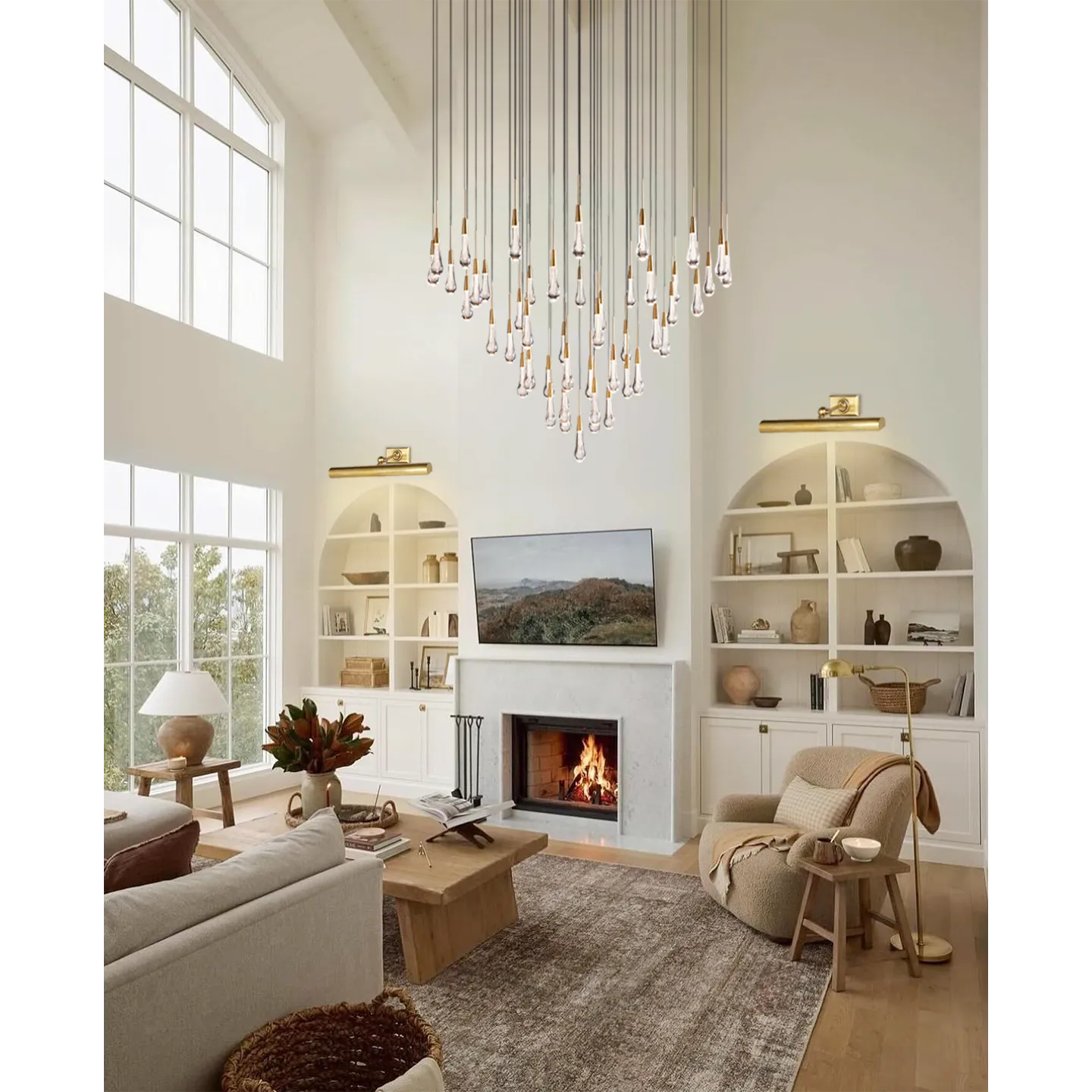 Soltaire Modern Round Glass Chandelier 17'' 24'' 36'' 58'' Chandelier Kevin Studio Inc