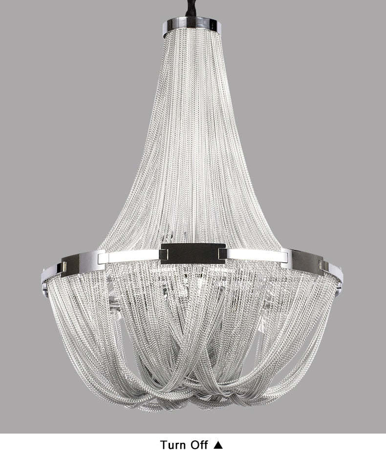 MIRODEMI® Silver Chain Chandelier Creative Round Design Loft Chandelier