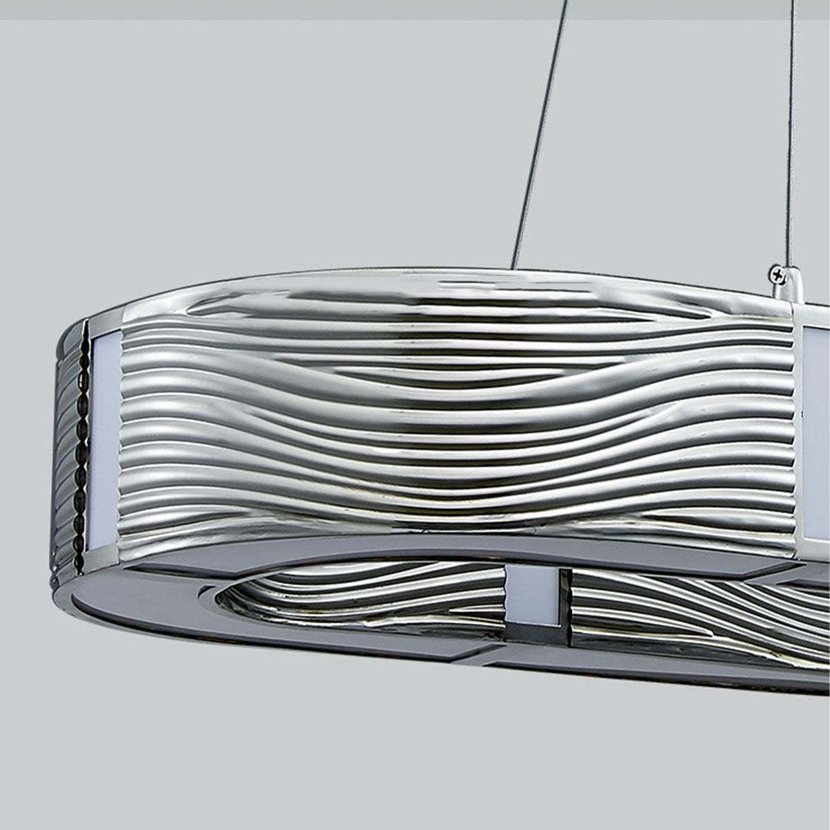 2023 New Nordic Light Luxury Chrome/Gold 0-shaped Chandelier for Living/Dining Room,art design, detail