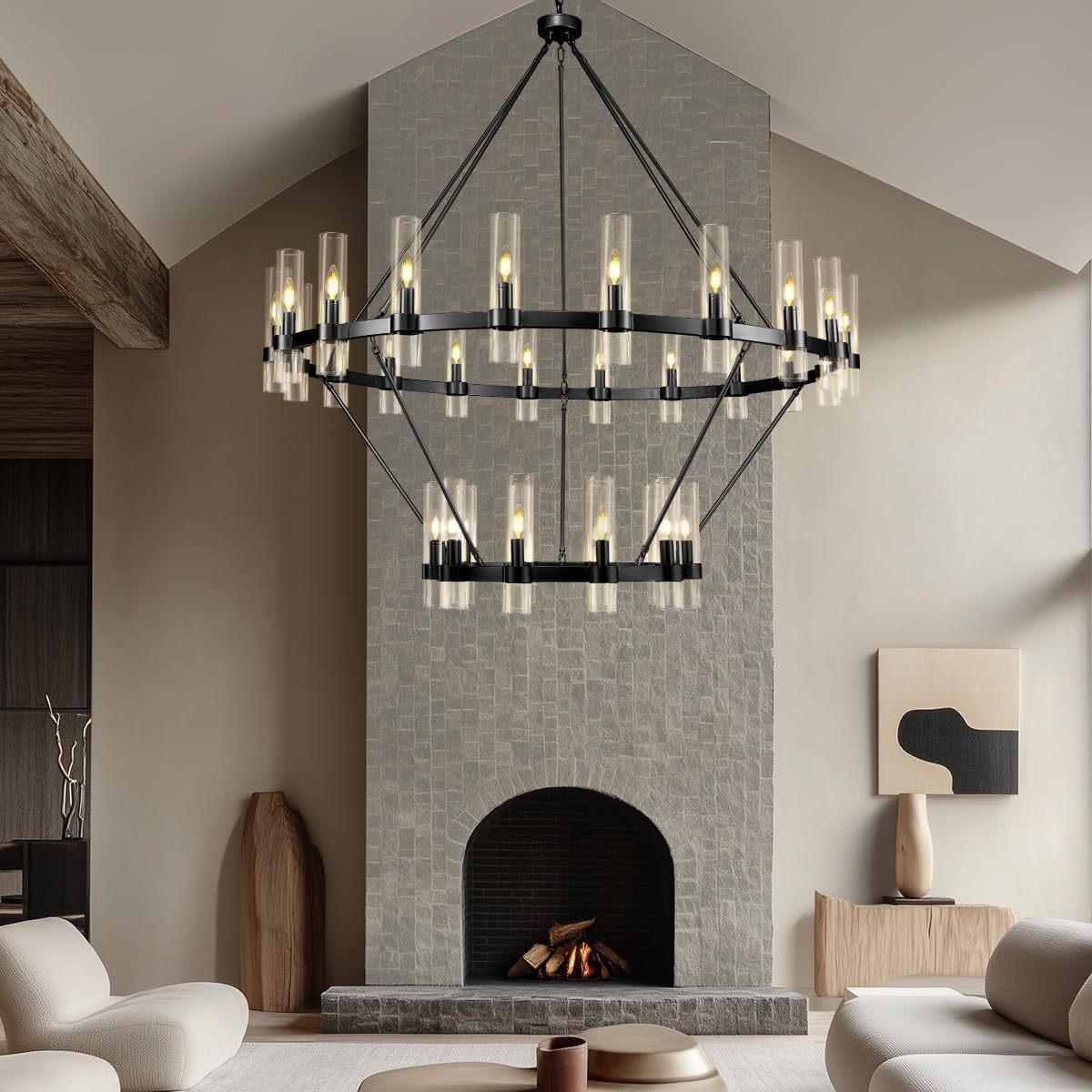 Wagon Wheel 2-Tier Chandelier 60“