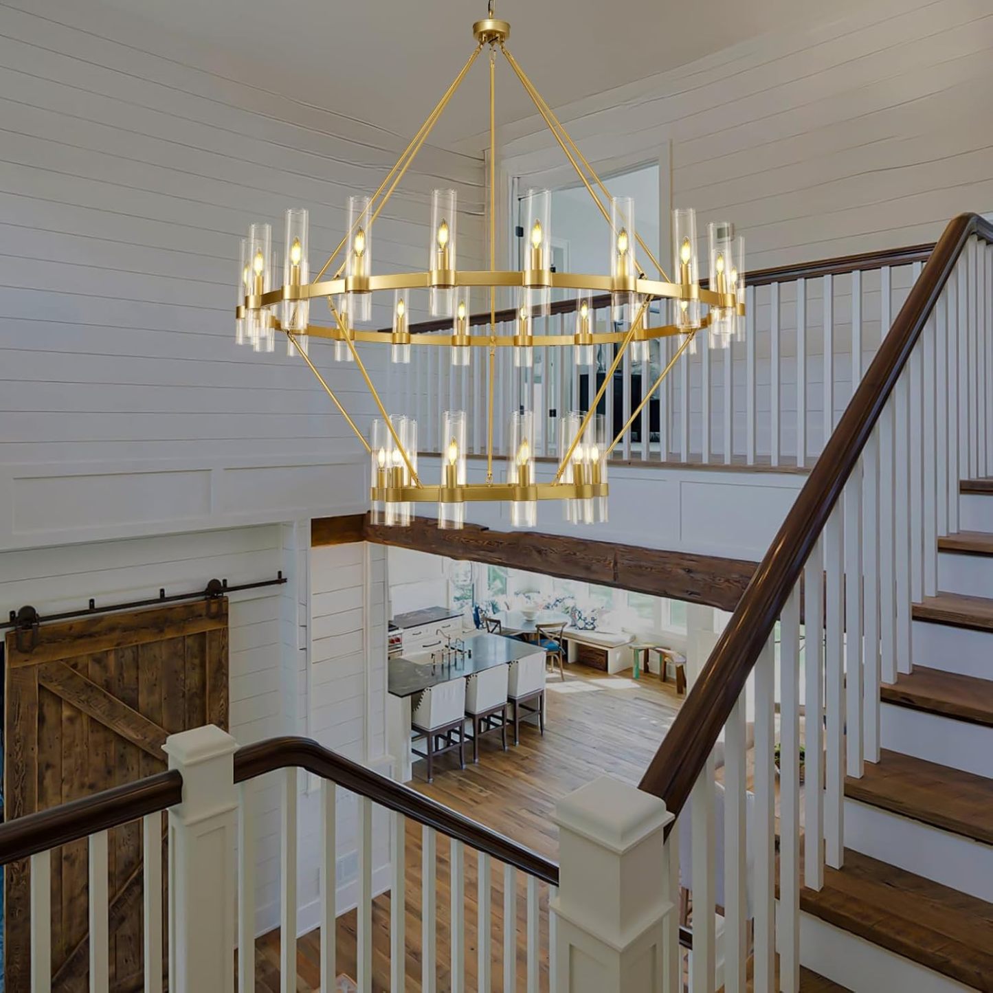 Wagon Wheel 2-Tier Chandelier 60“