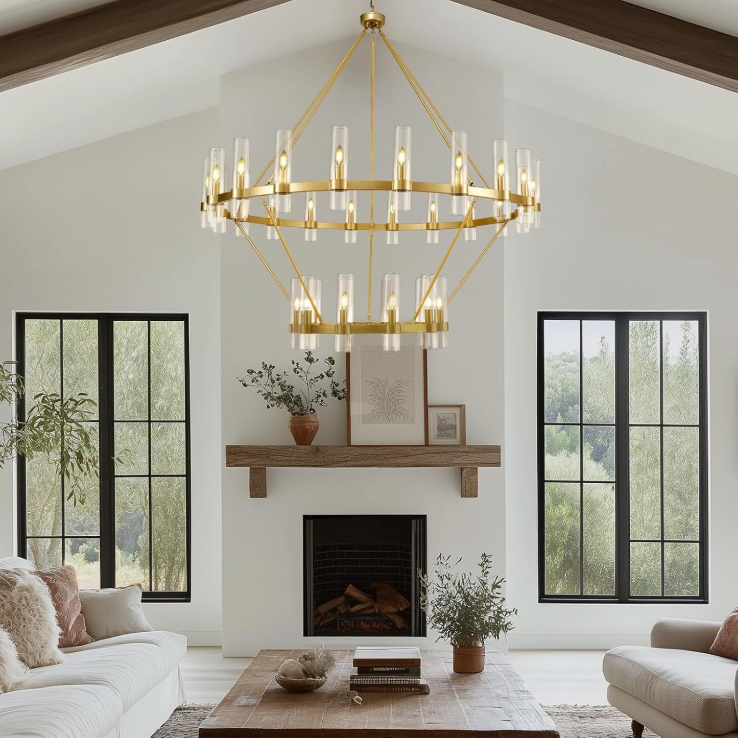 Wagon Wheel 2-Tier Chandelier 60“
