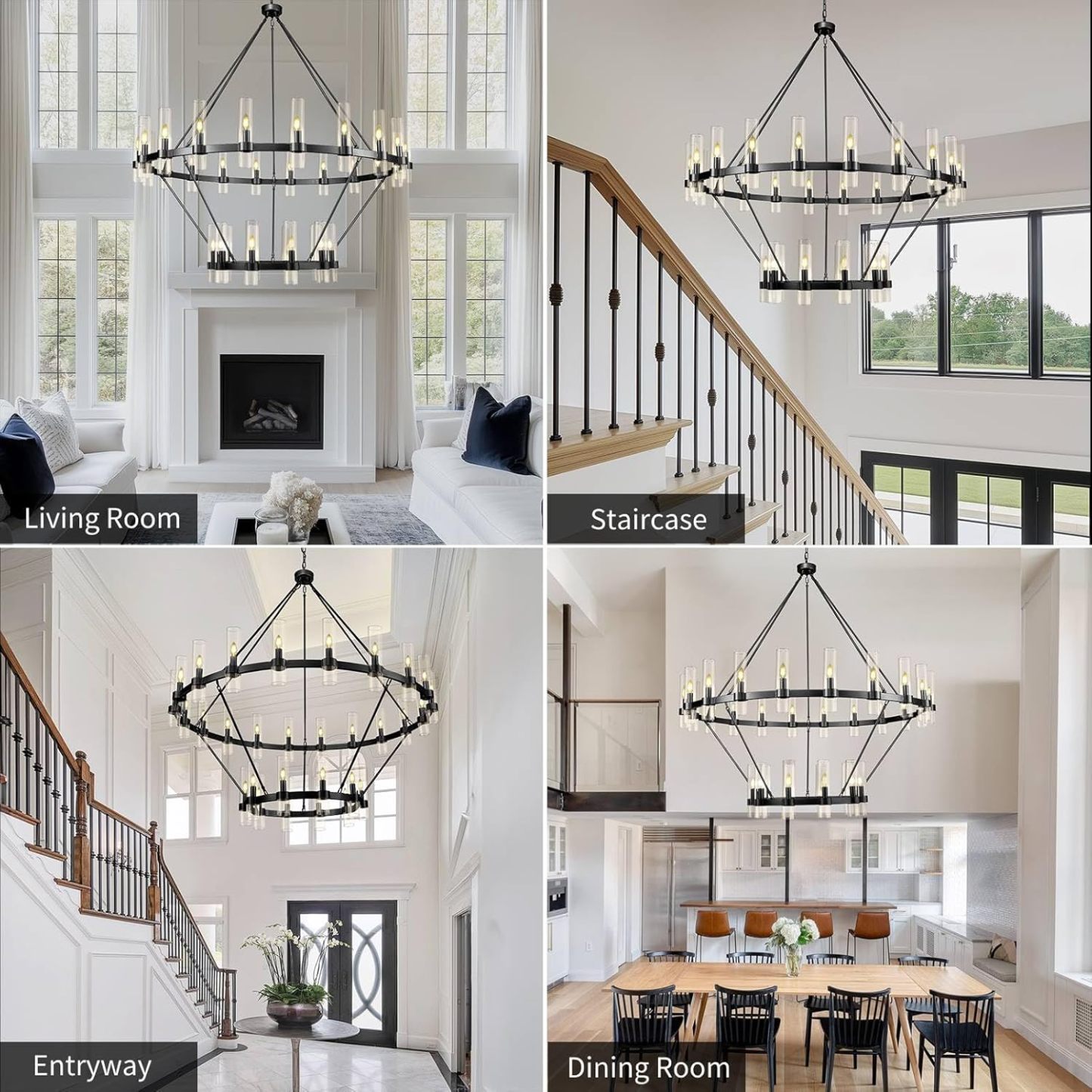 Wagon Wheel 2-Tier Chandelier 60“