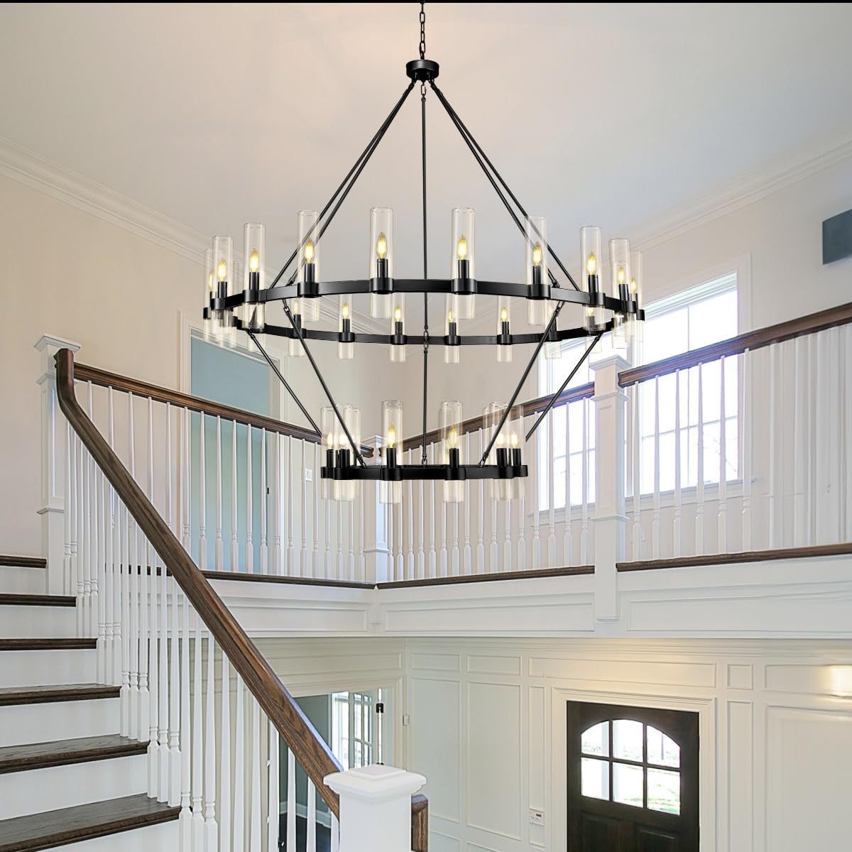 Wagon Wheel 2-Tier Chandelier 60“