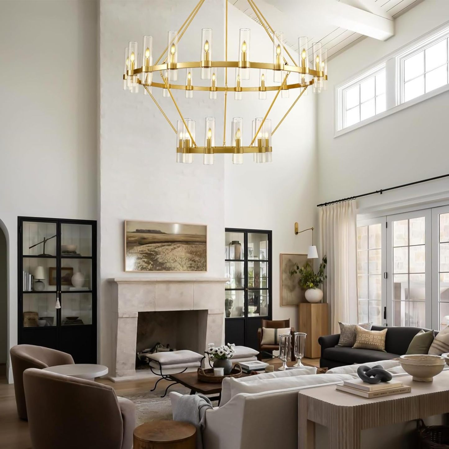 Wagon Wheel 2-Tier Chandelier 60“