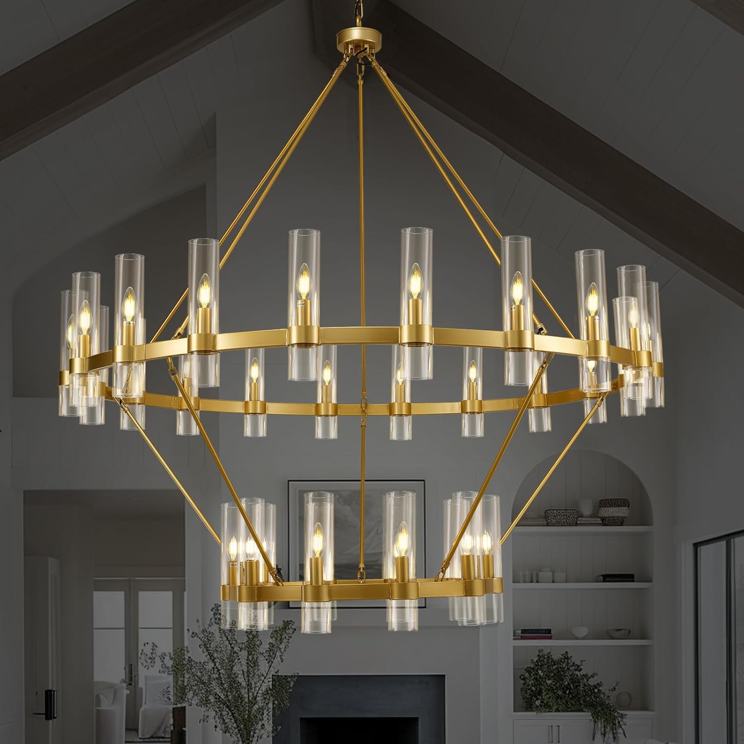 Wagon Wheel 2-Tier Chandelier 60“