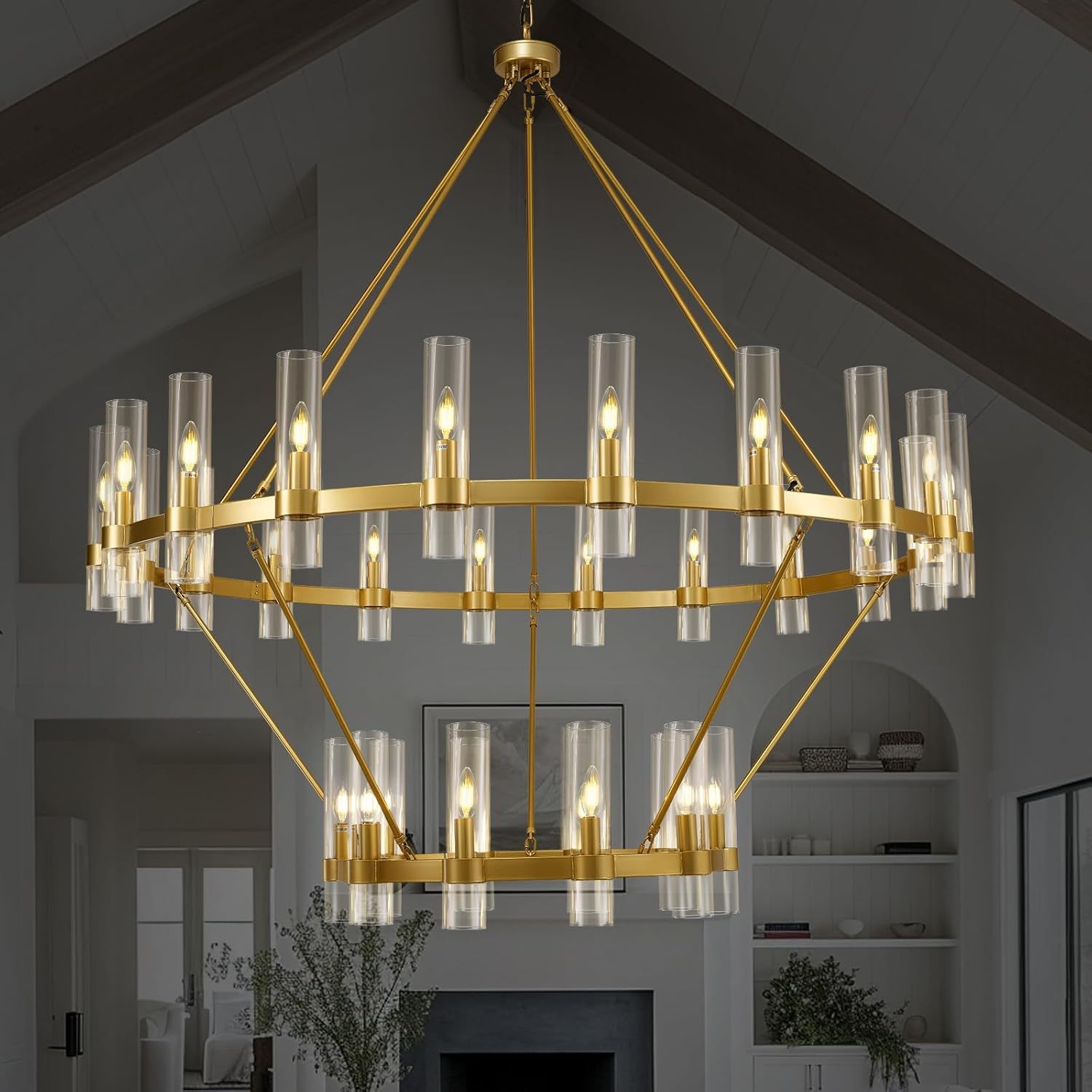 Wagon Wheel 2-Tier Chandelier 60“