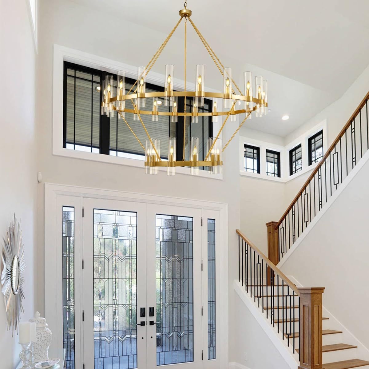 Wagon Wheel 2-Tier Chandelier 60“