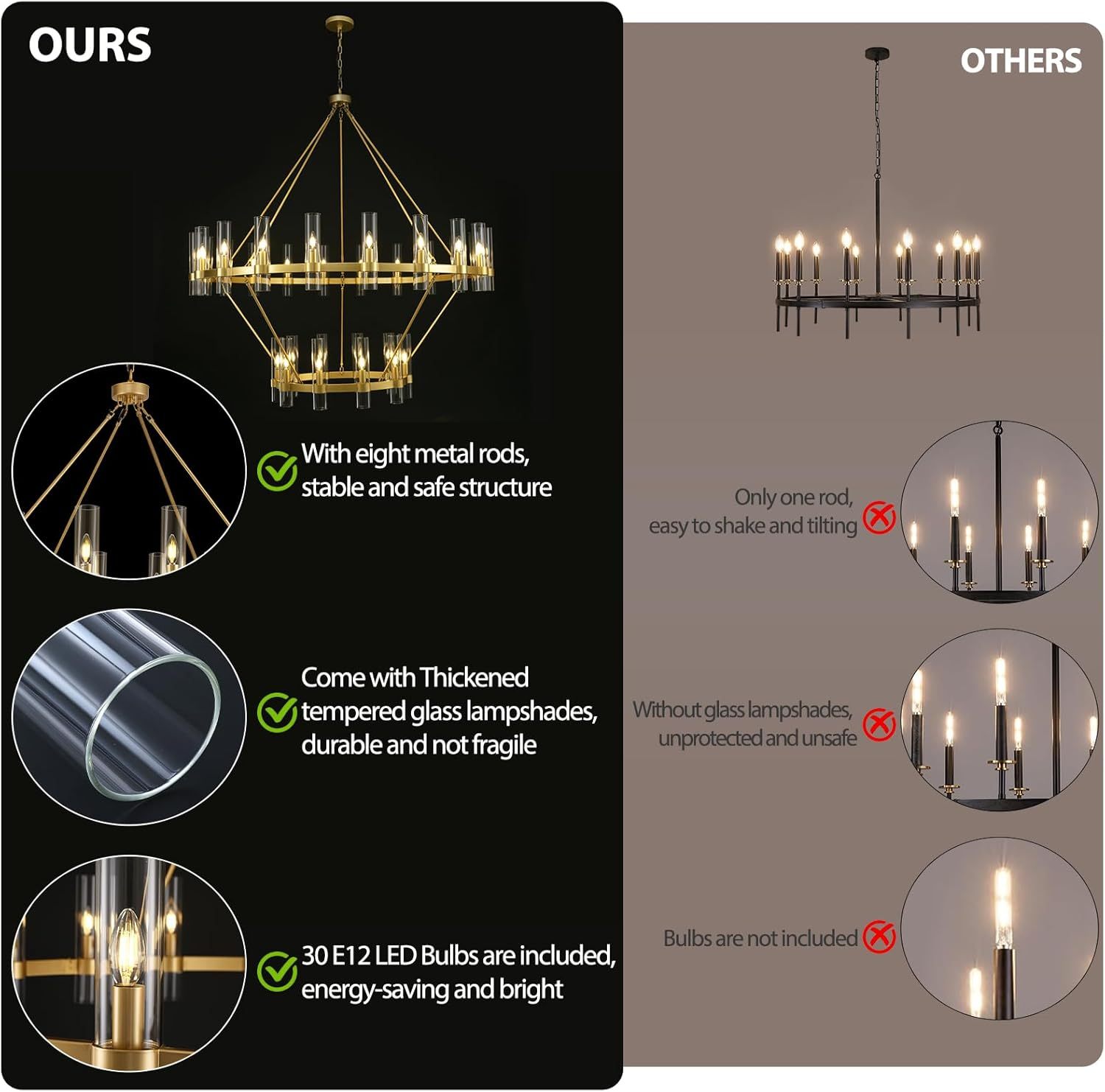 Wagon Wheel 2-Tier Chandelier 60“