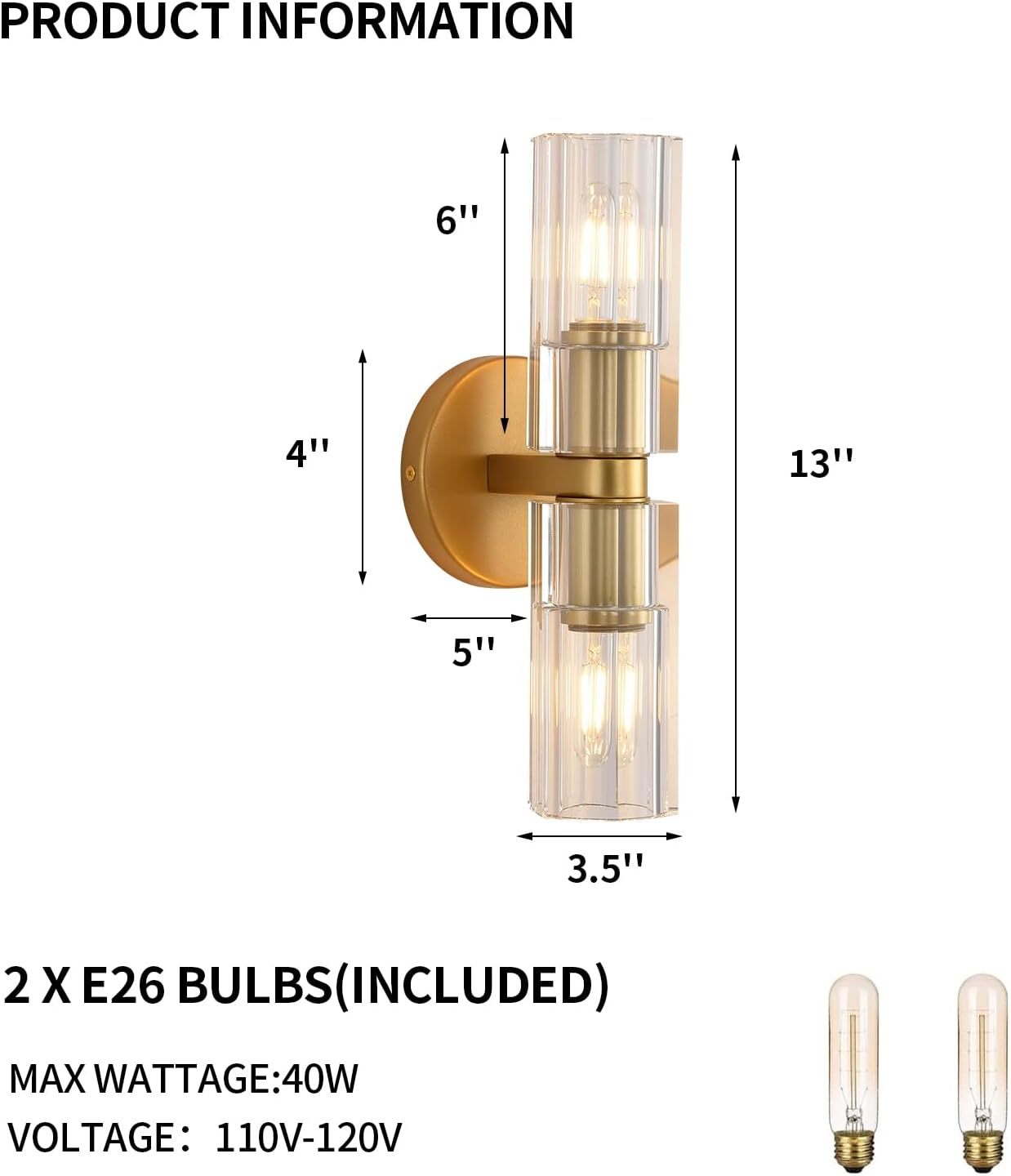Beliy Modern Linear Crystal Wall Sconce