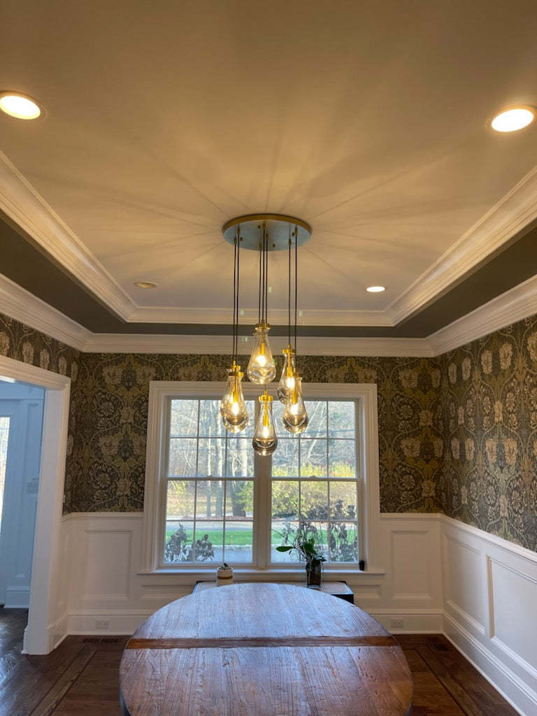 Raindrop Round Chandelier 36" 13-Lights , Rain Chandelier For Dining Room