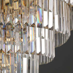Light Luxury Large Round/Oval Crystal Chandelier for Living Room/Dining Area/Staircase, gold ,black, nickel,tiered