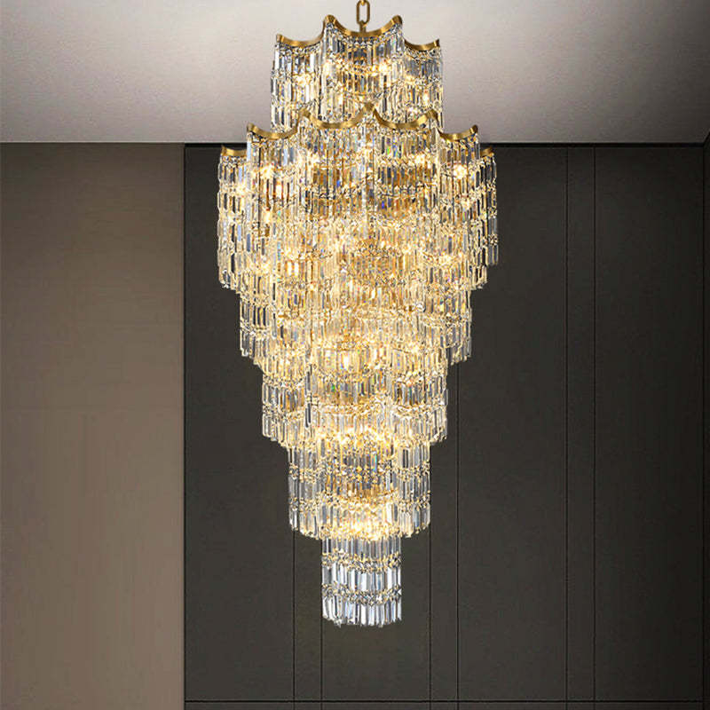 Elegant Crystal Chandelier for Duplex Villas Chandelier Kevinstudiolives 6 tiers 70.87" D x 110.24" H