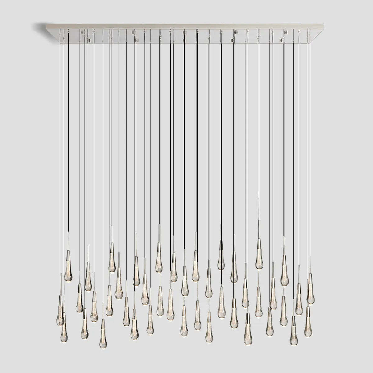 Soltaire Modern Glass Linear Chandelier 37'' 50'' 70''W 87"W 120"W Chandelier Kevin Studio Inc Nickel 70''