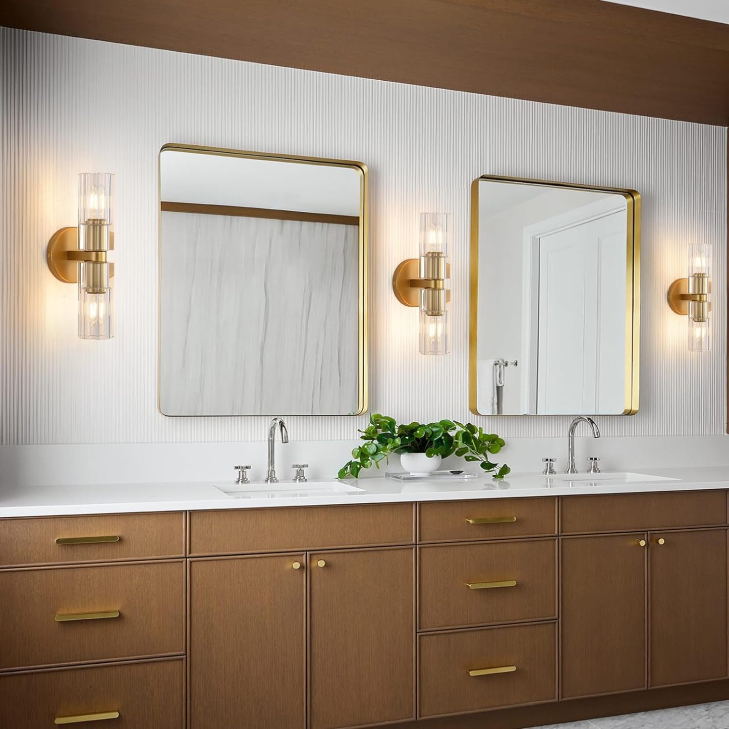 Beliy Modern Linear Crystal Wall Sconce