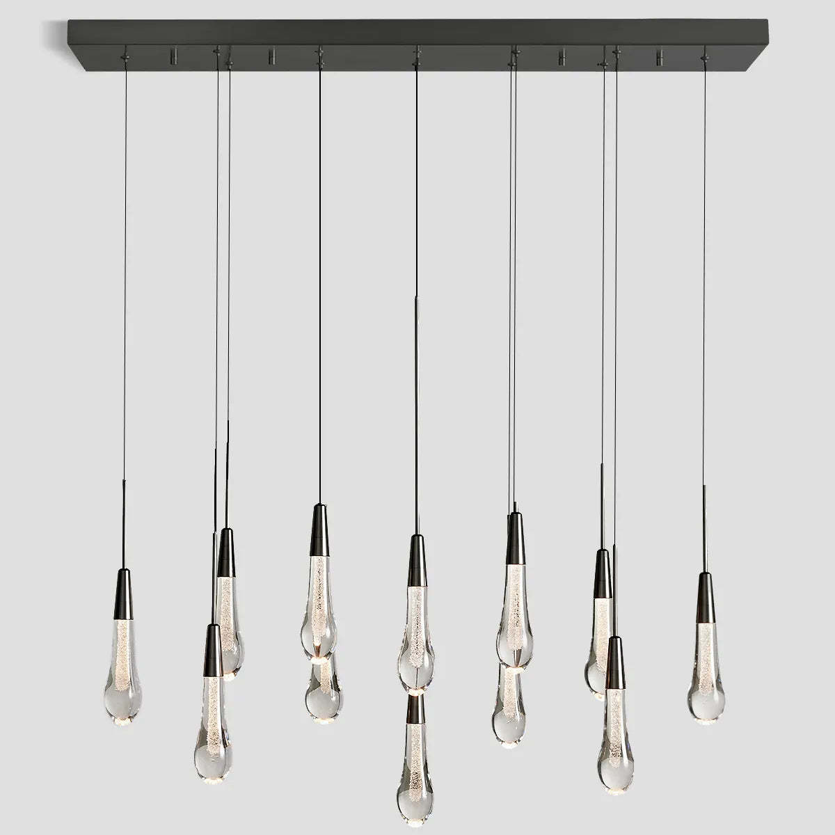 Soltaire Modern Glass Linear Chandelier 37'' 50'' 70''W 87"W 120"W Chandelier Kevin Studio Inc