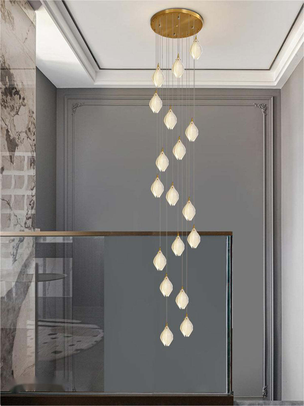 Grand Nordic Magnolia Blossom Ceramic Pendant Chandelier Chandeliers Kevinstudiolives   