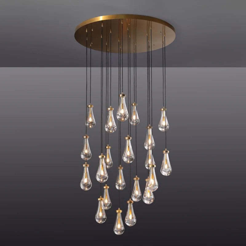 Raindrop Modern Round 47'' 21-Light Chandelier For Living Room