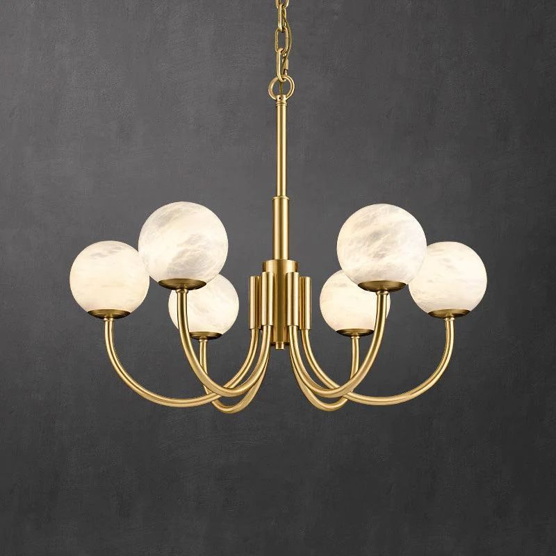 Alabaster Modern Brass Chandelier chandeliers for dining room,chandeliers for stairways,chandeliers for foyer,chandeliers for bedrooms,chandeliers for kitchen,chandeliers for living room Rbrights 8 Ball  