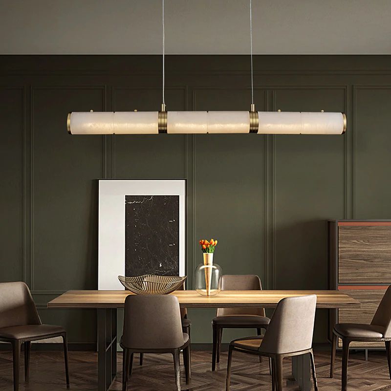 Alabaster Pillar Linear Chandelier chandeliers for dining room,chandeliers for stairways,chandeliers for foyer,chandeliers for bedrooms,chandeliers for kitchen,chandeliers for living room Rbrights 39"L  