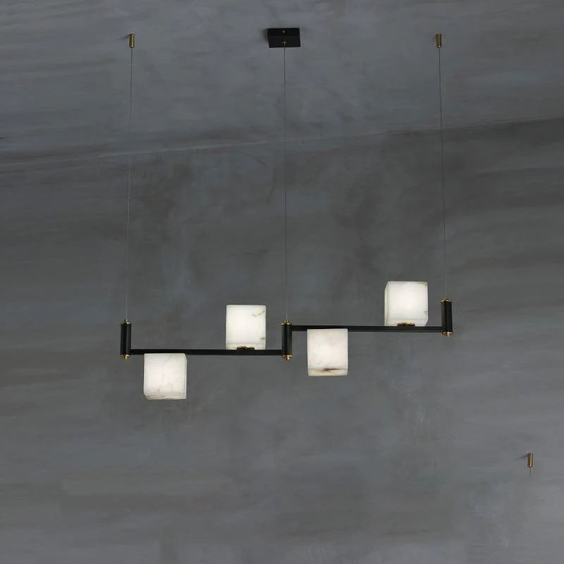 Alabaster Cubic Dining Table Pendant 吊灯 rbrights 4 Lights