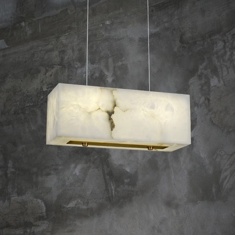 Alabaster Cuboid Dining Room Chandelier 吊灯 rbrights   