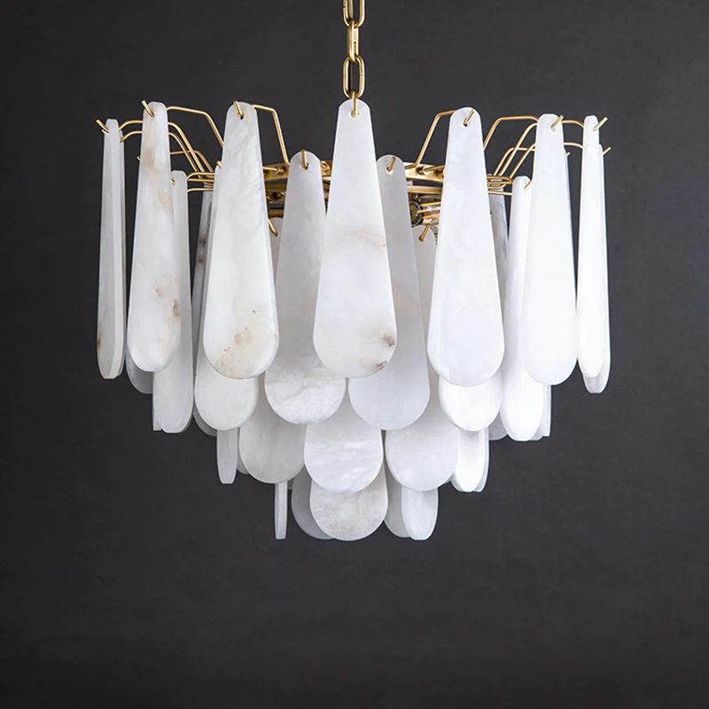 Alabaster Feathery Chandelier rbrights