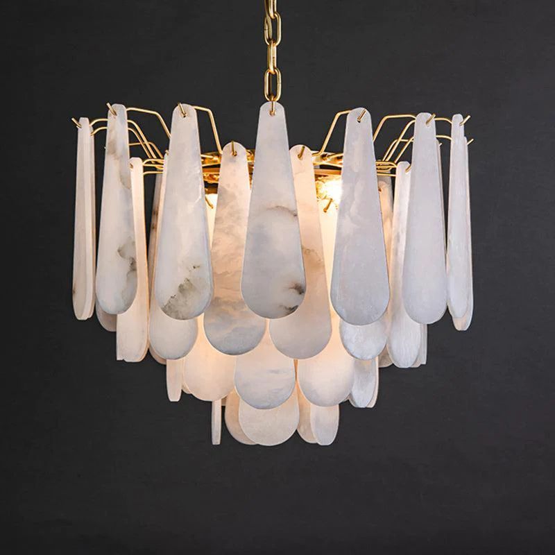 Alabaster Feathery Chandelier rbrights