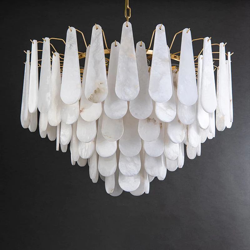 Alabaster Feathery Chandelier rbrights