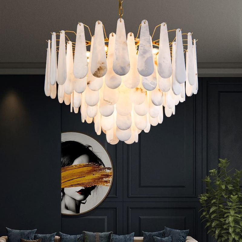 Alabaster Feathery Chandelier rbrights