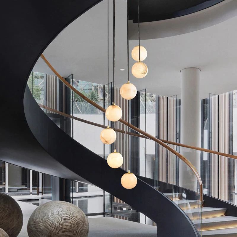 Alabaster Global Wavy Chandelier  rbrights   