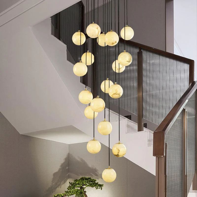Alabaster Global Wavy Chandelier  rbrights 18 Lights  