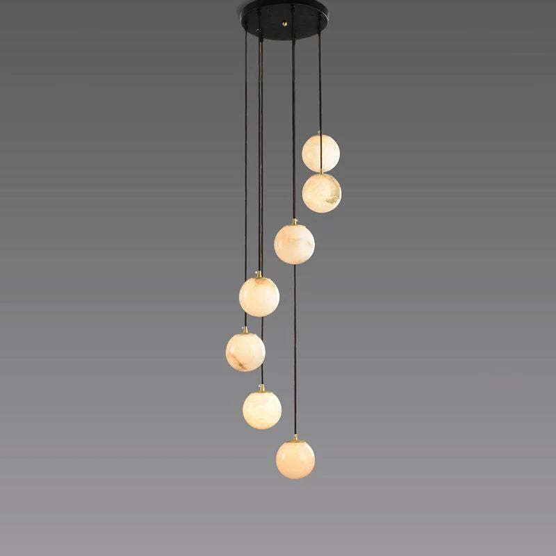 Alabaster Global Wavy Chandelier rbrights 7 Lights