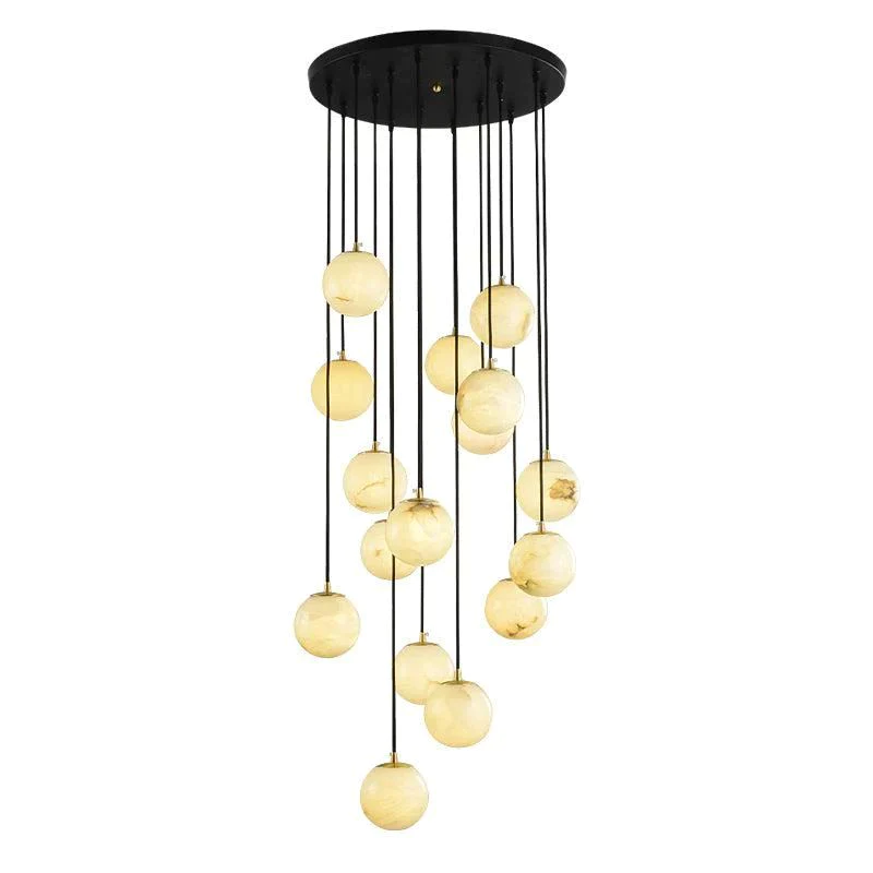 Alabaster Global Wavy Chandelier rbrights 16 Lights