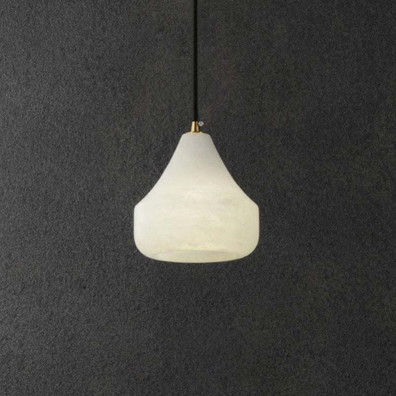 Alabaster Hat Pendant Light Over Nightstand 吊灯 rbrights Style A
