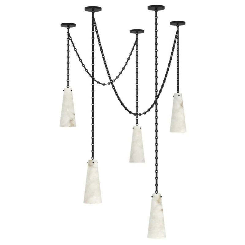 Alabaster Modern 5-light Marble Chandelier 吊灯 rbrights Black