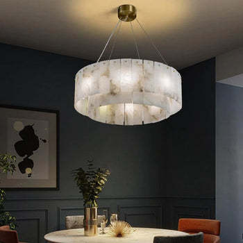Alabaster Modern Round Chandelier rbrights 22.4" D