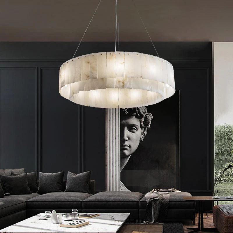 Alabaster Modern Round Chandelier rbrights