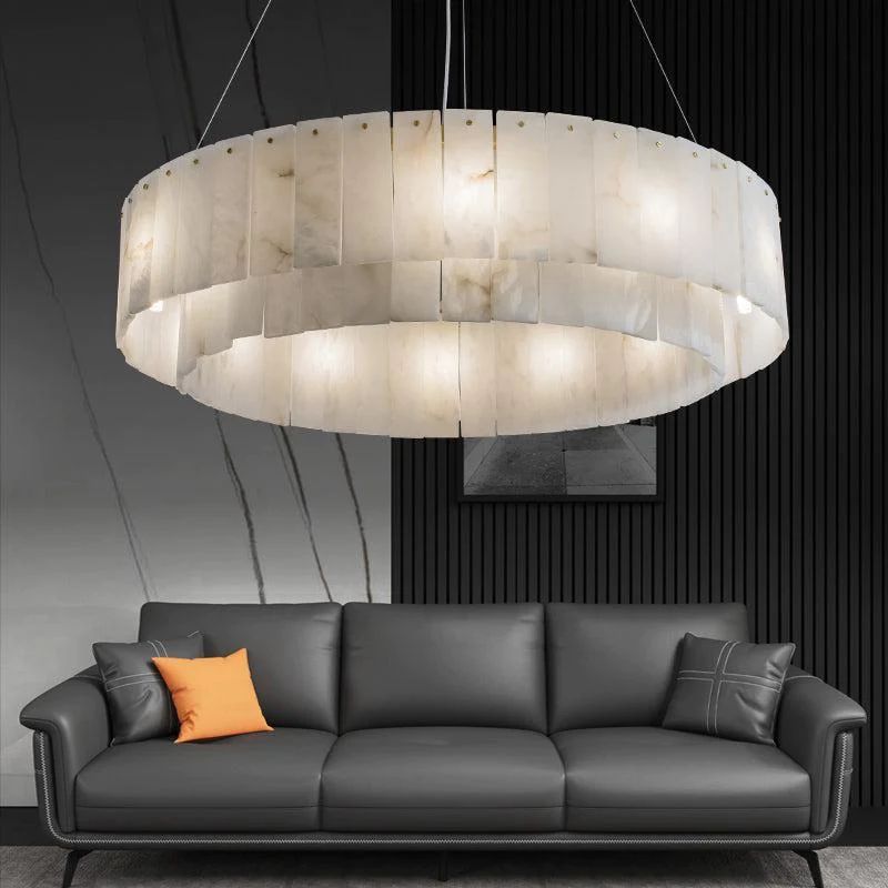 Alabaster Modern Round Chandelier rbrights 32.3" D