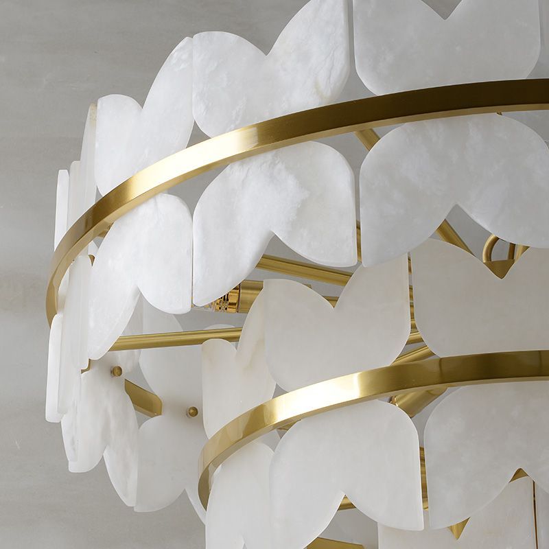 Alabaster Multi-Layer Butterfly Round Chandelier 吊灯 rbrights