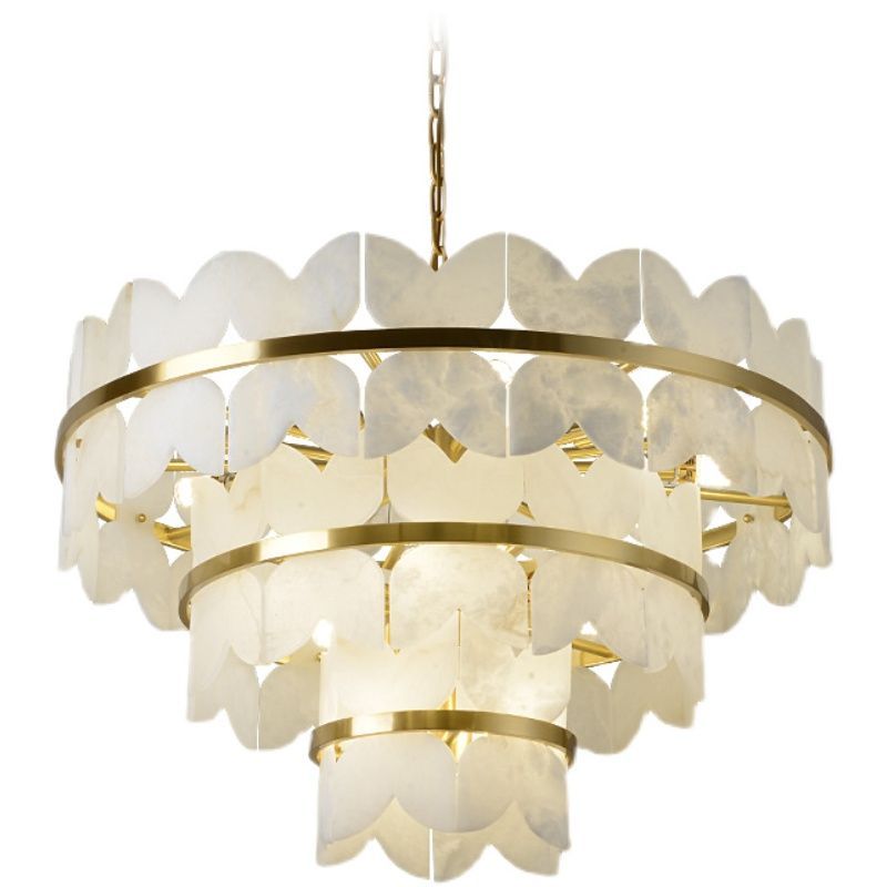 Alabaster Multi-Layer Butterfly Round Chandelier 吊灯 rbrights