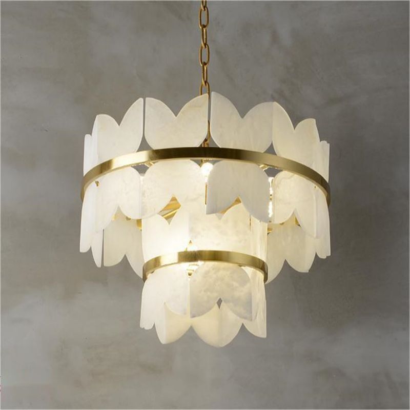 Alabaster Multi-Layer Butterfly Round Chandelier 吊灯 rbrights 2 Layer