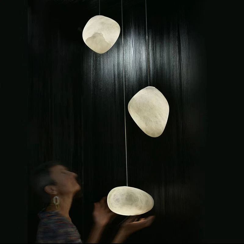 Alabaster Natural Stone Pendant rbrights 7.9" D
